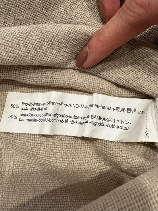 Zara Natural Beige Linen/Cotton Top - Size XS - Picture 3 of 3